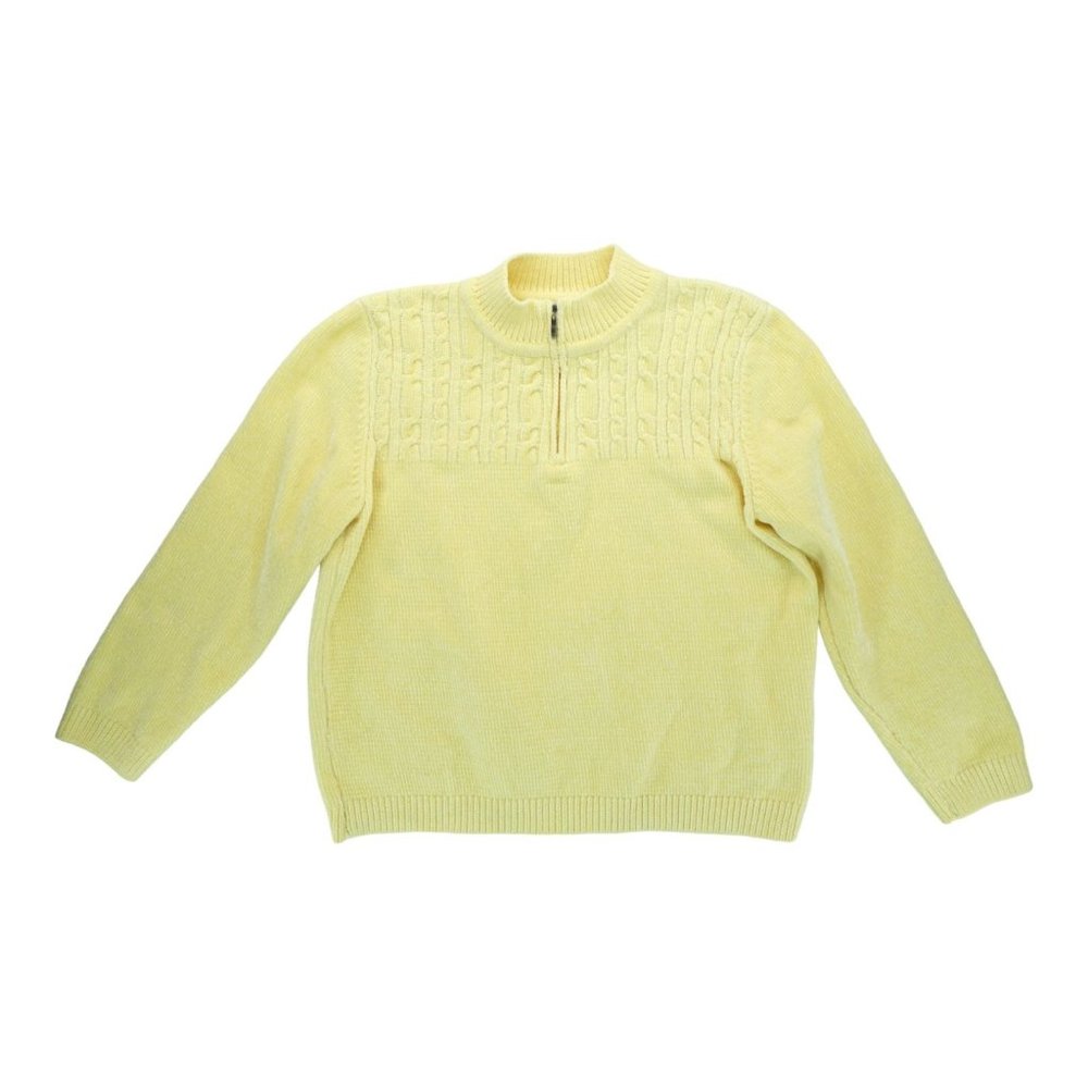 ALFRED DUNNER WOMEN'S PULL OVER CHENILLE CHUKY KNIT SWEATER YELLOW LARGE L